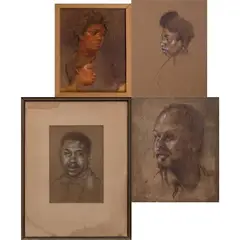 A Group of Four Portrait Studies by Herbert Steinberg, Oil on canvas and paper, offered Apr 2016