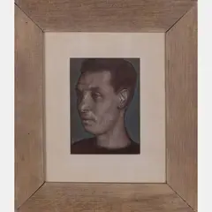 Portrait of a Young Man by Herbert Steinberg, Oil on paper, offered Apr 2016
