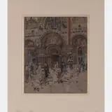 St. Marks Cathedral, Venice by Col. Robert Charles Goff, Watercolor on board, offered Apr 2016