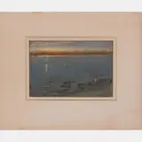 RWS (1845-1932) Hartland Sunset by Albert Goodwin, Oil and ink on paper, offered Apr 2016