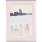 Figures in a Landscape by Benicio Nunez, Watercolor on paper, offered Apr 2016