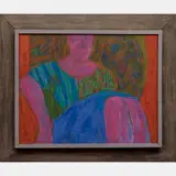 Figure with Striped Blouse by William Schock, Oil on masonite, offered Apr 2016