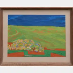 Landscape by William Schock, Acrylic on paper, offered Apr 2016