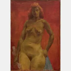 Yellow Nude by William Schock, 1948, Oil on canvas, offered Apr 2016