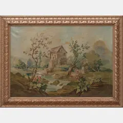 Untitled by A Continental Aubusson Cartoon, Oil on Cotton, offered Mar 2016