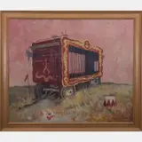 Landscape with Circus Wagon by Francis Clark Brown, Oil on canvas, offered Mar 2016