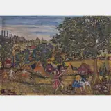 Country Village Scene with Figures by A. Klein, Oil on canvas, offered Mar 2016