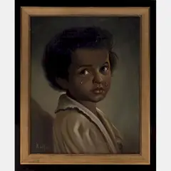 Crying Child by R. Delfino, Oil on canvas, offered Mar 2016
