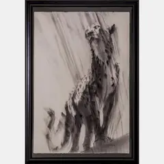 Endangered Cheetah by A.E. London, Charcoal on paper, offered Mar 2016