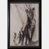 Endangered Cheetah by A.E. London, Charcoal on paper, offered Mar 2016