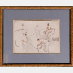 Study of a Reaper Sharp by George Richmond, Watercolor on paper, offered Mar 2016