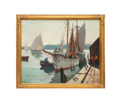 Inner Harbor" - 1942 by Anthony Thieme, oil on canvas, sold May 2026