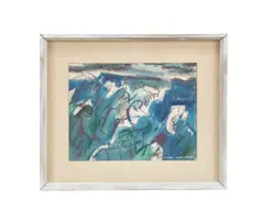 Ocean Study" - 1953 by Vaclav Vytlacil, oil and mixed media on paper, sold Jun 2026