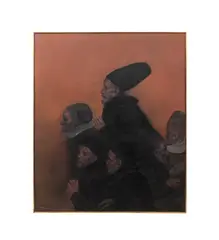 Suenos Antiguos III" - 1966 by Rafael Coronel, oil on canvas, sold Jun 2026