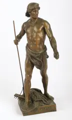Pax Labor by Émile Louis Picault, bronze sculpture, sold Jun 2024
