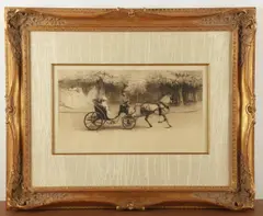 Untitled by Edgar Chahine, etching "La Victoria", sold Jun 2024