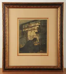 Untitled by Eugène Delâtre, etching "Le Tonnelier", sold Jun 2024