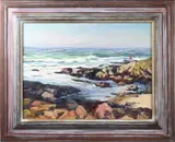 California Seascape by Judson A. Perkins, oil on canvas, sold Apr 2022