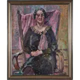 Seated Portrait by Alice Cardall Todhunter, oil on canvas, sold Apr 2022