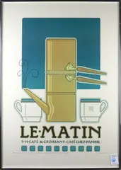 Le Matin by David Lance Goines, 1977, lithograph poster, sold Apr 2022