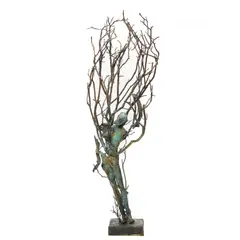 Abstract Tree Figure by Denis Chetboune, circa 2012, bronze sculpture, sold May 2022