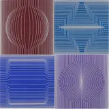 Untitled (Four Squares) by Victor Vasarely, screenprint, sold May 2022