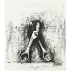 Untitled (Scissors) from "Ten Winter Tools by Jim Dine, 1973, lithograph, sold May 2022