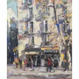 La Rambia by Juan Collado y Anton, oil on canvas, sold May 2022