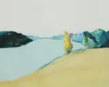American River by Gregory Kondos, 1986, lithograph in colors, sold May 2022
