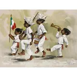 Children Marching by Luis Amendolla Gasparo, oil on canvas, sold May 2022