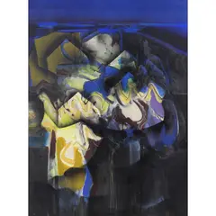 Untitled by Wesley Johnson, mixed media on paper, sold May 2022