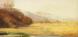 Farm in Upstate New York by Robert Vonnoh, oil on board, sold May 2022