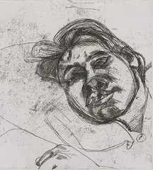 Untitled by Lucian Freud, colour etching, sold Sep 2026