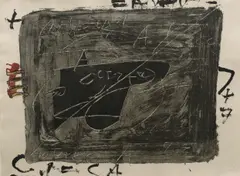 Esgrafiats sobre negre by Antoni Tàpies, colour etching, sold Sep 2026