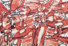 Les passants, 1982 by Jean Dubuffet, 1982, colour lithograph, sold Sep 2026