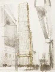Allied Chemical Tower, Packed, Project for 1 Times Square, New York, from (Some) Not Reali by Christo, coloured lithograph, sold Sep 2026