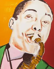 Johnny Hodges and Louis Armstrong from Jazz Series, 2005 by Frederick J. Brown, 2005, two colour screenprints, sold Sep 2026
