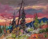 Pays Du Caribou by Bruno Cote, oil on board, sold Sep 2026