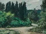 Sans titre (Paysage), 1942 by Jacques de Tonnancour, 1942, oil on board, sold Sep 2026
