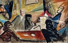 The Meeting, November 1947 by Jack Bush, November 1947, watercolour and black ink, sold Sep 2026