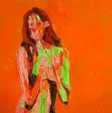 Orange Girl, 2008, 2008 by Kim Dorland, 2008, oil on board, sold Sep 2026