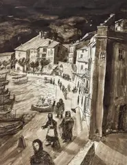 Collioure, France, 1961 by Jack Shadbolt, 1961, mixed media on paper, sold Sep 2026