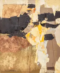 Untitled Abstraction, 1966 by Frank Leonard Brooks, 1966, mixed media on board, sold Sep 2026
