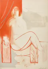 Untitled (Seated Figure) by Walter Bachinski, colour lithograph, sold Sep 2026