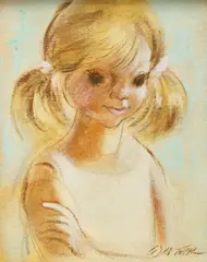 Young Girl No.2 by William Arthur Winter, oil on canvas board, sold Sep 2026