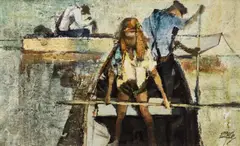 Child of the Harbour, Cape Ann by Adrian Dingle, oil on board, sold Sep 2026