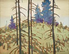 Saturna South, 1974 by Robert Genn, 1974, oil on board, sold Sep 2026