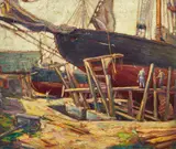 Schooner Elsie by Walter Edwin Huntley, oil on board, sold Sep 2026