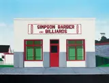 Barber Shop, 1990 by David Thauberger, 1990, acrylic and glitter on canvas, sold Sep 2026