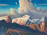 Thunder Clouds over Rocky Mountains by Nicholas J. Bott, oil on canvas, sold Sep 2026